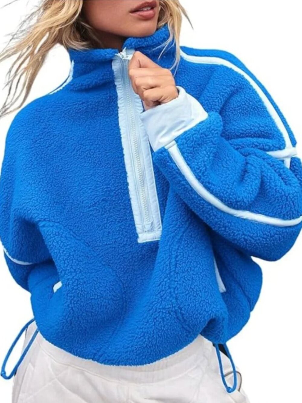 Free People Movement Mountain High Half-Zip Fleece M Blue